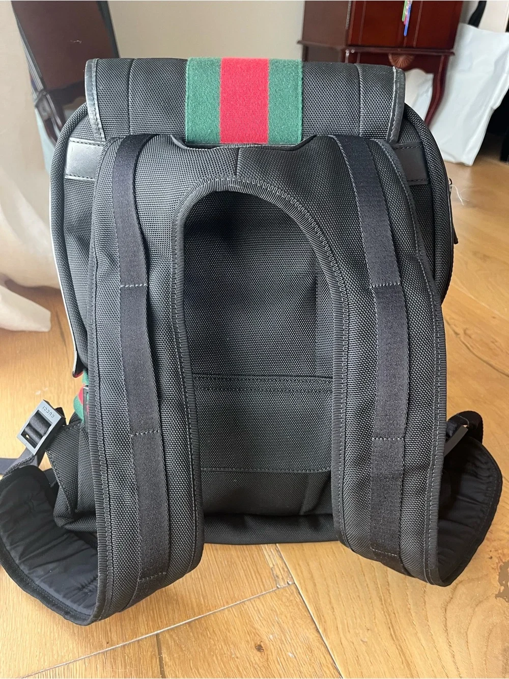 Gucci black canvas backpack with removable belt bag /fanny pack